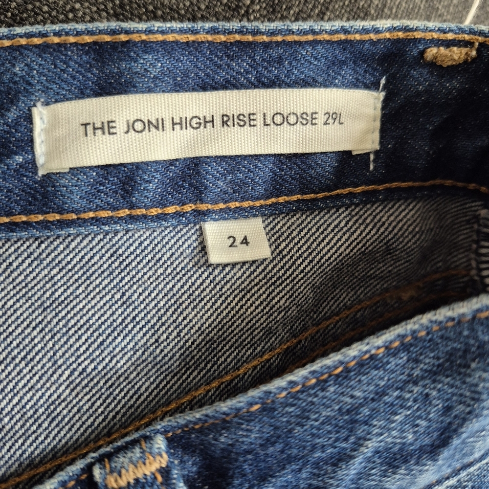 Denim Forum Aritzia The Joni High Rise Loose Crop Denim Jeans Button Fly 24 - Picture 8 of 11